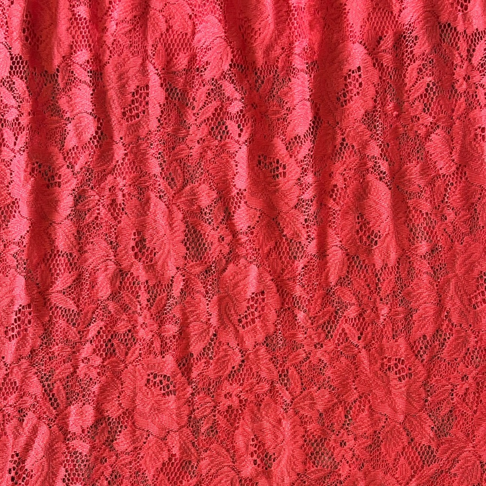 Trixxi Coral Strapless Lace Maxi Dress Size Large – Floral Overlay, Summer Boho - Picture 3 of 5